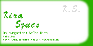 kira szucs business card